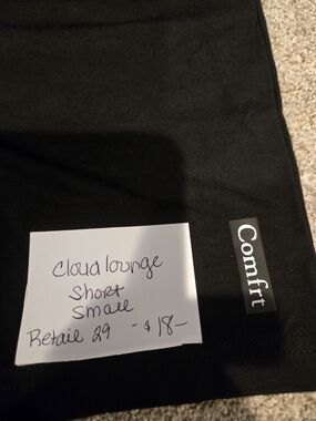 Comfrt Cloudz Lounge Black Shorts